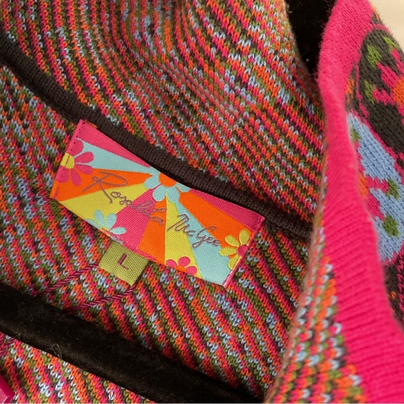 Spanish line, BRIGHT multi colored zip up sweater coat - Picture 4 of 5